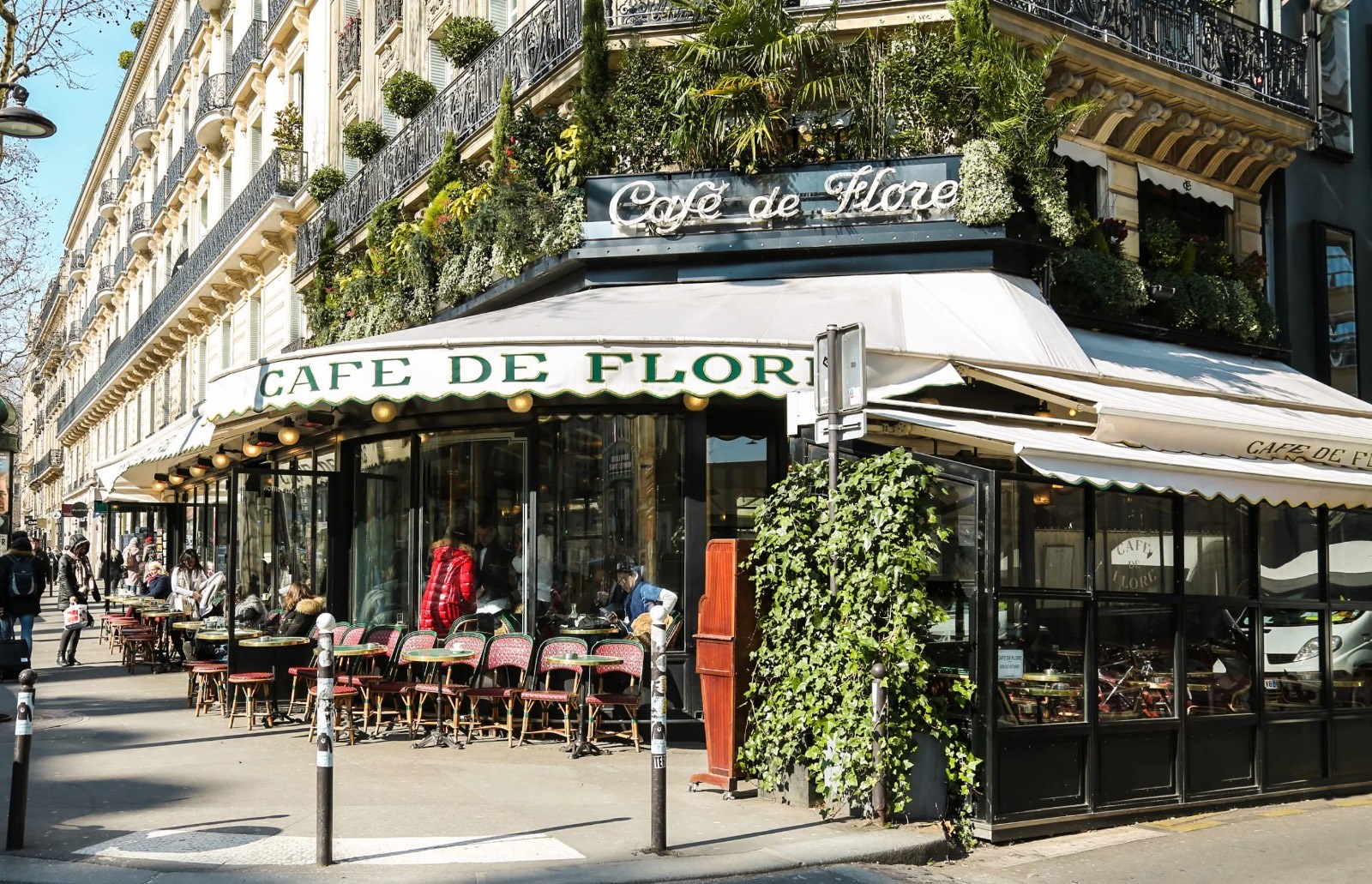 Photo du Cafe de Flore , Boulevard St Germain de Paris.